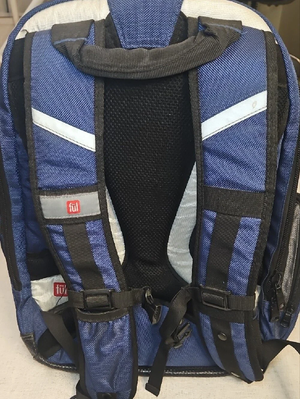 FUL Blue and Gray Men's Backpack - Durable Travel & Laptop Bag
